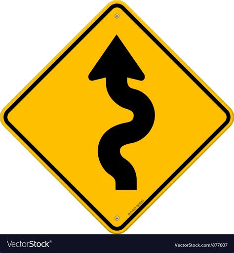 Winding road sign Royalty Free Vector Image - VectorStock