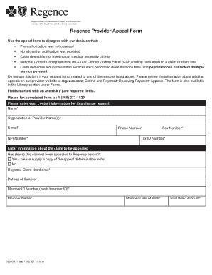 Regence Provider Appeal Form 2020-2024 - Fill and Sign Printable ...