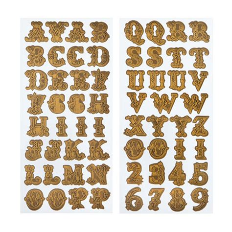 Vintage Gold Embossed Letter Stickers - Stickers - Paper Crafting - Craft Supplies - Factory ...