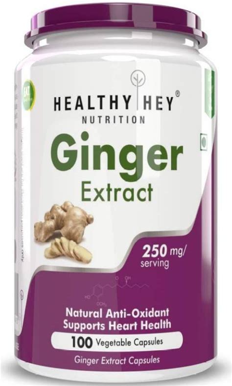 HealthyHey Nutrition Ginger Extract 5% Gingerols 250 mg 100 Capsules Price in India - Buy ...