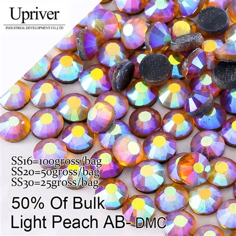 Bulk Packing Shiny Stones Flatback Best Quality SS16 SS20 SS30 Lt.peach AB Hotfix Rhinestones-in ...