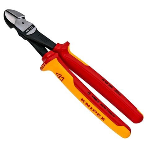 Knipex 10" High Leverage Diagonal Cutters - 1000V Insulated (74 08 250 US) - EngineerSupply