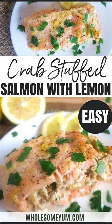 Easy Crab Stuffed Salmon Recipe with Lemon Butter | Salmon recipes, Keto recipes dinner, Crab ...