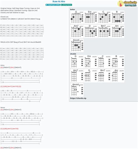 Chord: Ikaw At Ako - tab, song lyric, sheet, guitar, ukulele | chords.vip