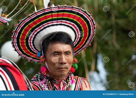 Portrait of a Naga Tribes Man Dressed in Traditional Attire and Headgear at Kohima Nagaland ...