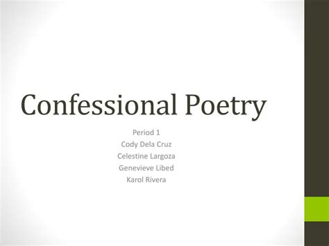 PPT - Confessional Poetry PowerPoint Presentation, free download - ID:2316410