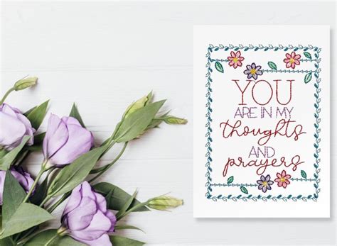 Thoughts And Prayers Greeting Cards 2 | Machine Embroidery Designs by JuJu