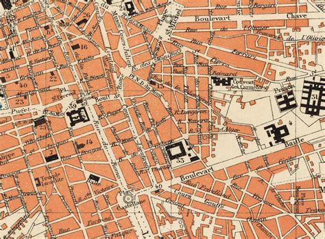 Vintage Map of Marseille Marseille Old City Plan From 1888 - Etsy