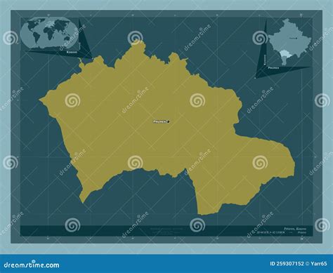 Prizren, Kosovo. Solid. Labelled Points of Cities Stock Illustration - Illustration of zoom ...