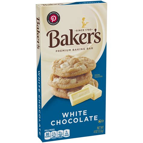 Baker's Premium Baking White Chocolate Bar, Sweetened, 4 oz Box - Walmart.com - Walmart.com