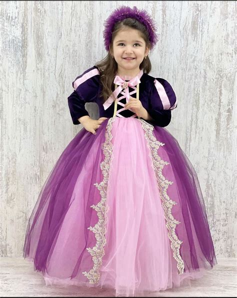 Tangled Princess Rapunzel Dress, Disney Inspired Costume Girls ...