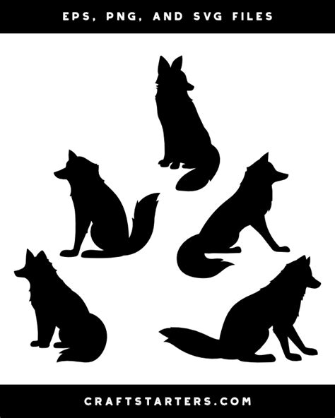 Sitting Fox Silhouette Clip Art