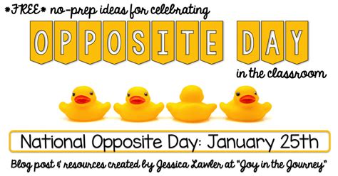 Free Ideas for Celebrating Opposite Day {January 25}! | The TpT Blog