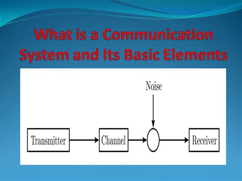 Communication System: Basic Elements and Its Applications