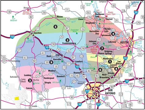 Texas Hill Country Map With Cities & Regions · Hill-Country-Visitor ...