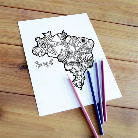 Coloring Pages | Brazil Map | Brazil map, Coloring pages, South america map