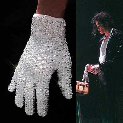 MJ Michael Jackson ultimate collection crystal glove handmade100% Single Side-in Men's Gloves ...