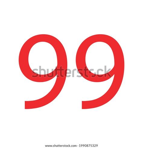 99 Number Simple Clip Art Vector Stock Vector (Royalty Free) 1990875329 ...