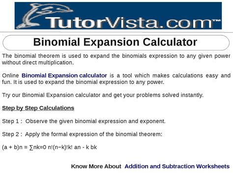 Binomial Expansion Calculator by tutorvista Team - Issuu