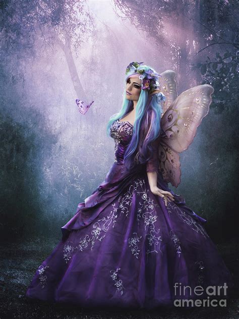 Fairy in purple Digital Art by Babette Van den Berg - Fine Art America