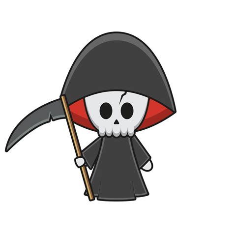 cute grim reaper mascot character halloween theme 2084261 Vector Art at ...