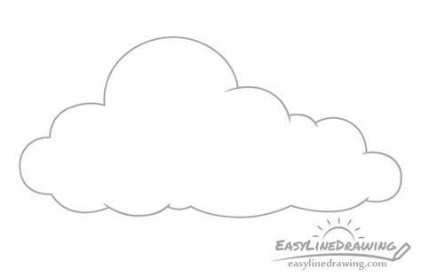 How to Draw a Cloud Step by Step - EasyLineDrawing