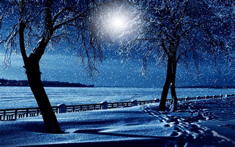 Winter Snowy Night Wallpapers - Wallpaper Cave