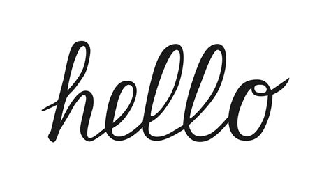 The word Hello is written by brush pen. Calligraphy font handwritten lettering isolated on white ...