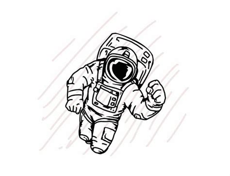 Astronaut floating in the space - SVG/JPG/PNG Hand Drawing