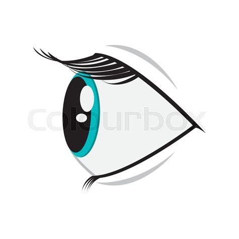 Flat design cartoon eye profile icon ... | Stock vector | Colourbox