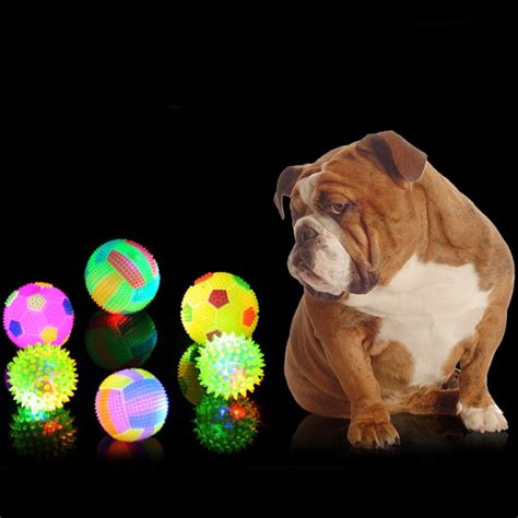 Dog Toy Balls for Pets Color Pet Flashing Ball Glowing Elastic Ball Dog Toy Ball Rubber Acoustic ...