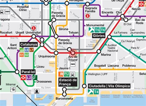 Arc de Triomf station map - Barcelona metro