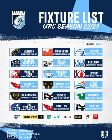 We have fixtures (HQ)! : r/Cardiffrugby