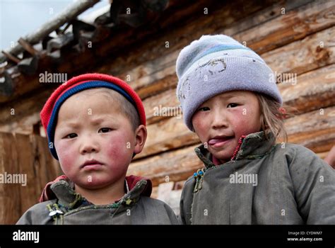 Mongolian kids, Khovsgol, Northern Mongolia Stock Photo - Alamy