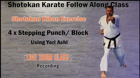 Shotokan Karate Kihon Basics 4 X Block Punch Using Tsugi Ashi