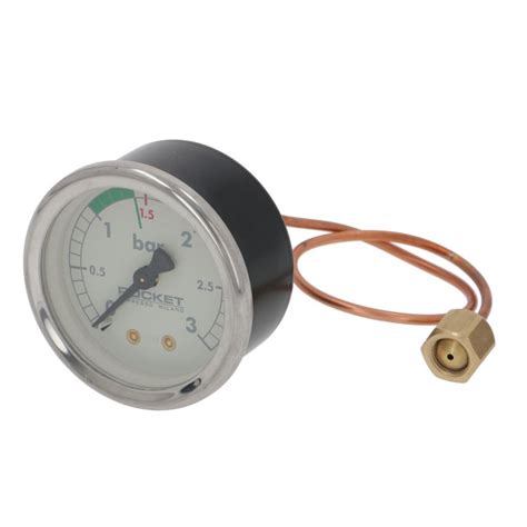 Boiler Pressure Gauge 0 to 3 bar Beige Face OD 57.5 mm Hole 53 mm 1/8 ...