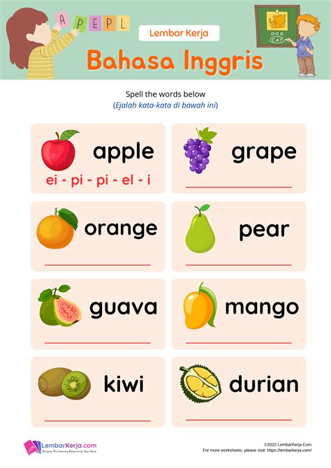 Bahasa Inggris: Alphabets - LembarKerja.Com