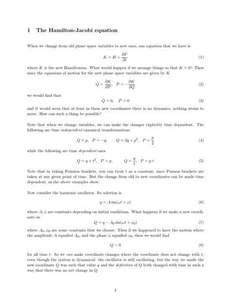 An introduction to the Hamilton Jacobi Equation | Hamiltonian Mechanics | Equations