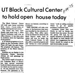 History of the Black Cultural Center - Multicultural Student Life