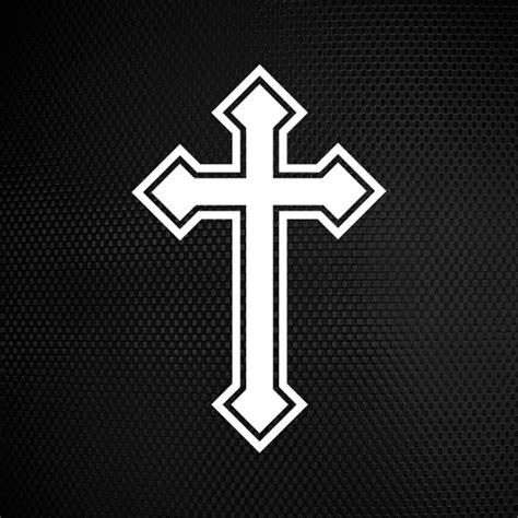 Simple color vinyl Cross Christian Symbol Trinity Black With Chrome ...