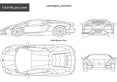 Lamborghini Aventador CAD Block free download