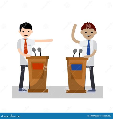 Presidential Debate. Cartoon Flat Illustration Stock Illustration - Illustration of ...