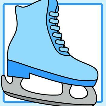 Colorful Ice Skates - Winter Sport / Activity Shoes Clip Art / Clipart