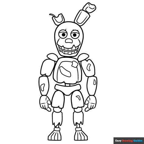 Springtrap from Five Nights at Freedys Coloring Page | Easy Drawing Guides