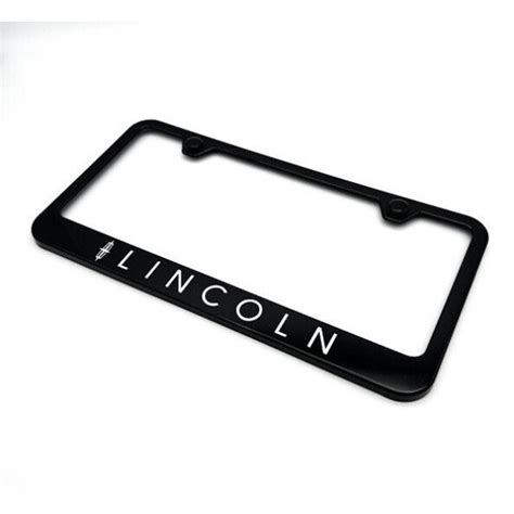 Black Plastic License Plate Frame w/ Lincoln Script Logo / Emblem ...