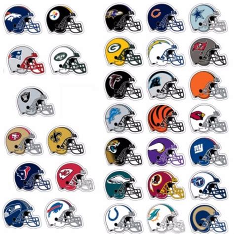 Complete Set Officially Licensed NFL Football Helmet Stickers