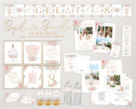 LDS Baptism Bundle Girl LDS Baptism Invitation Girl - Etsy