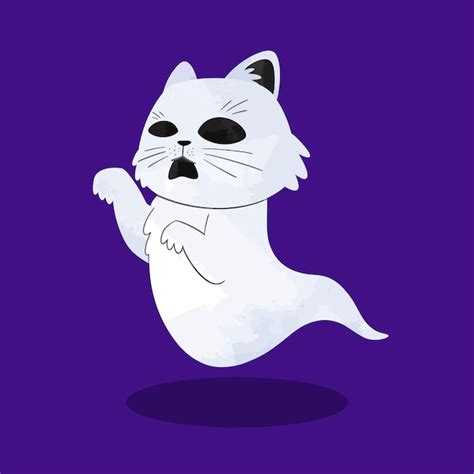 Premium Vector | Cute spooky cat halloween illustration