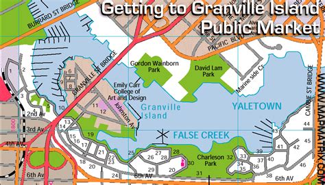 Map of location of Granville Island Market - False Creek area of ...