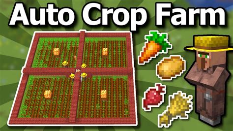 Minecraft Villager Auto Crop Farm Tutorial - Potato Wheat Carrot Beetroot - YouTube